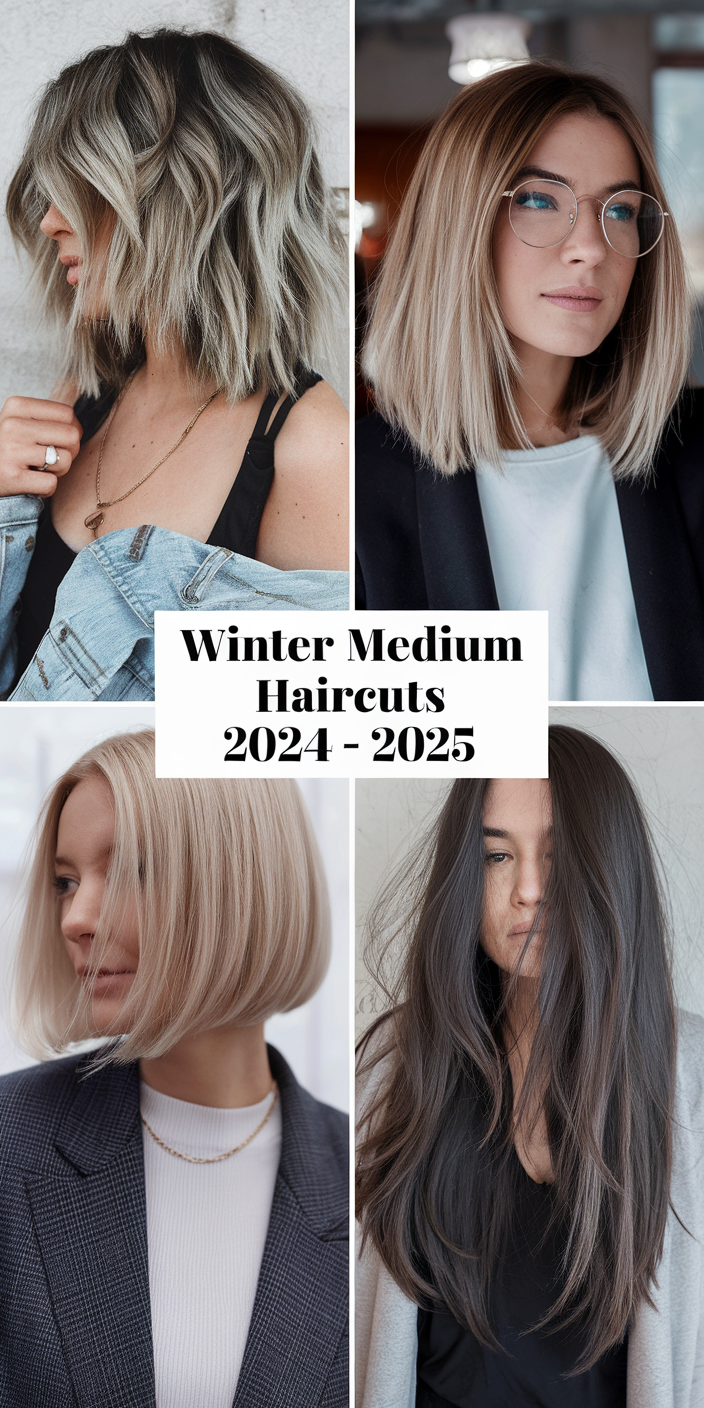 Winter Medium Haircuts 2024 - 2025: Trendy Styles for Every Face Shape and Hair Type