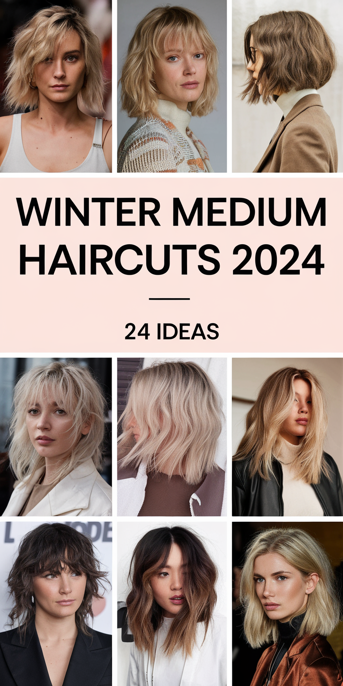 Winter Medium Haircuts 2024 - 2025: Trendy Styles for Every Face Shape and Hair Type