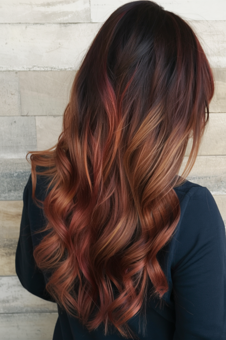 Dark Auburn Fire Ombre Hair Color 2025: Bold 21 Ideas for a New Look