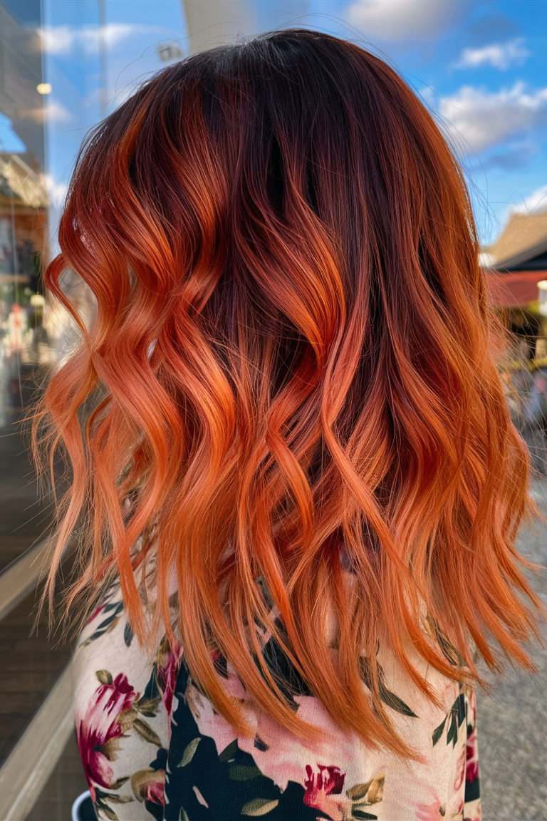 Dark Auburn Fire Ombre Hair Color 2025: Bold 21 Ideas for a New Look