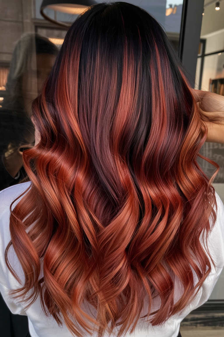 Dark Auburn Fire Ombre Hair Color 2025: Bold 21 Ideas for a New Look