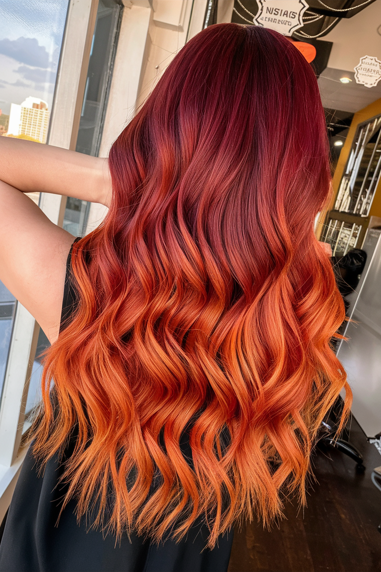 Dark Auburn Fire Ombre Hair Color 2025: Bold 21 Ideas for a New Look