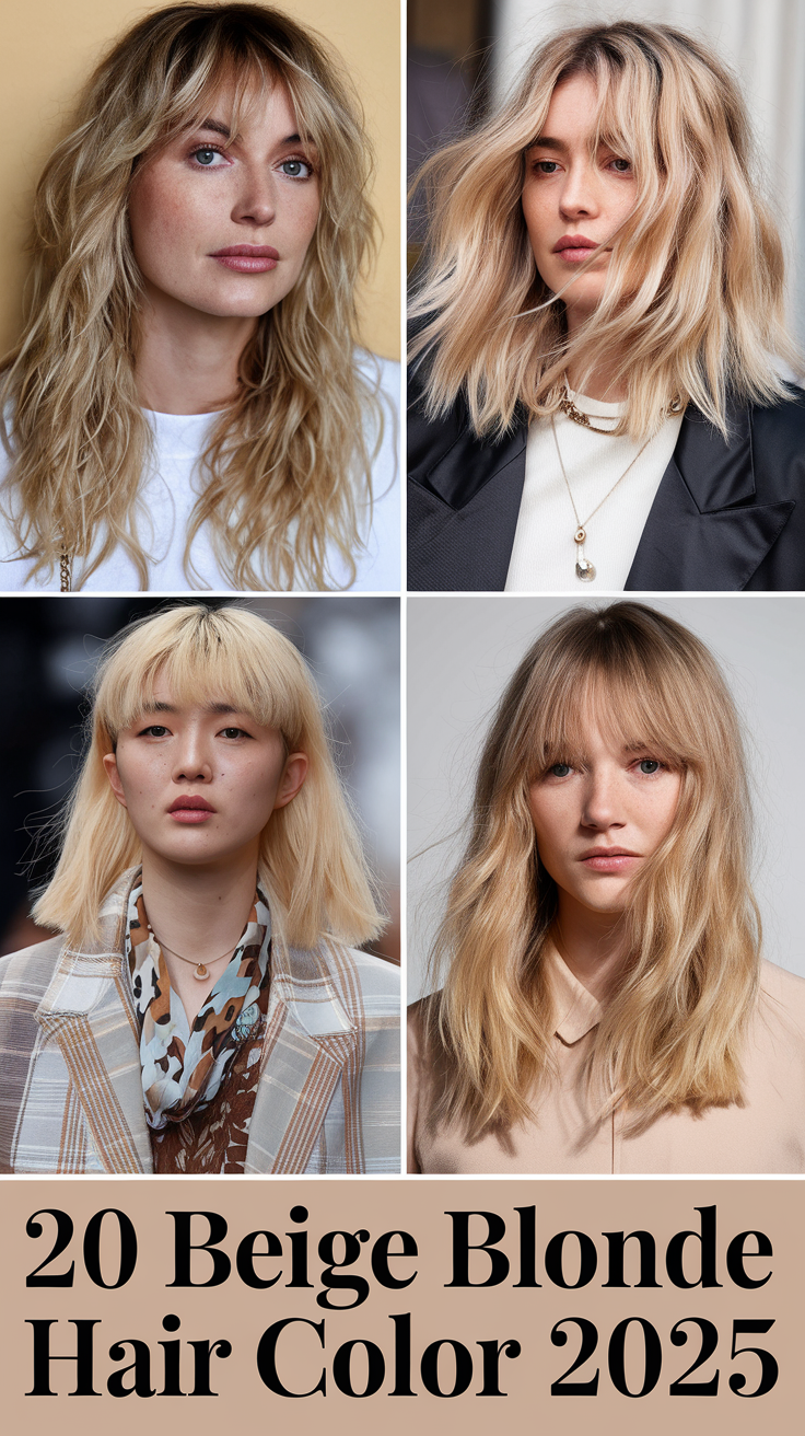 Beige Blonde Hair Color 2025: Inspiring Looks for the New Season 20 Ideas