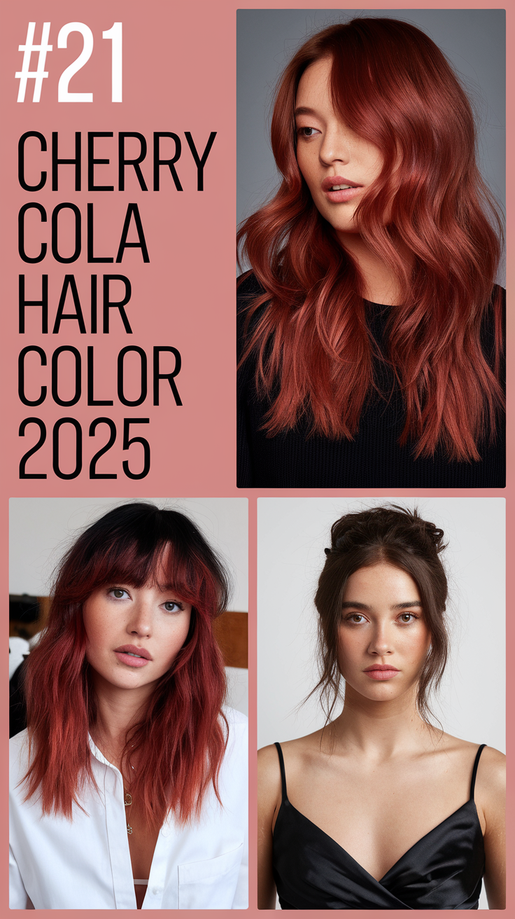 Cherry Cola Hair Color 2025: A Bold Trend for Every Skin Tone 21 Ideas