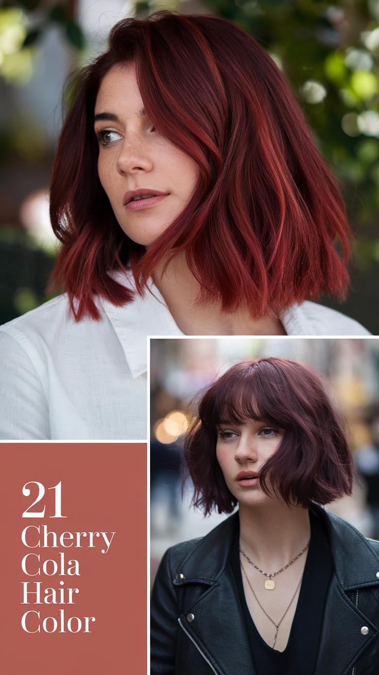 Cherry Cola Hair Color 2025: A Bold Trend for Every Skin Tone 21 Ideas