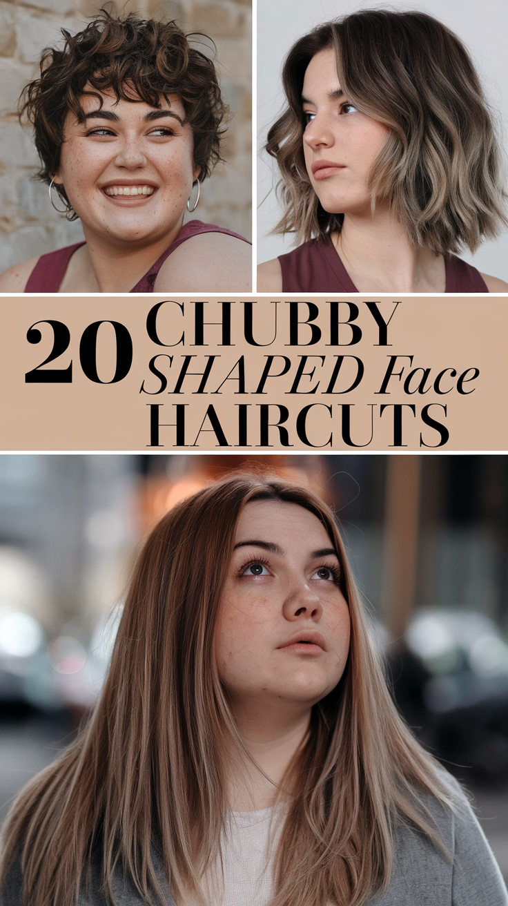 Chubby Shaped Face Haircuts - 2025: Best Styles for Every Face Shape 20 Ideas