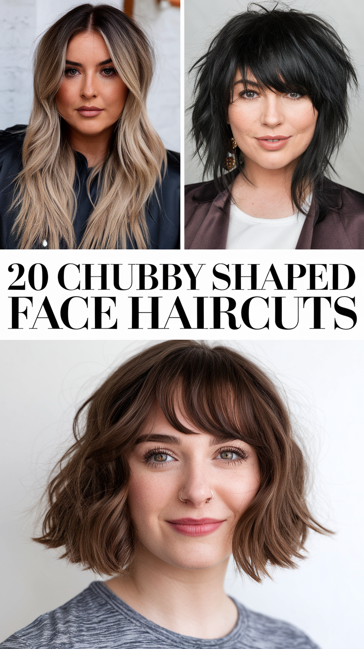 Chubby Shaped Face Haircuts - 2025: Best Styles for Every Face Shape 20 Ideas