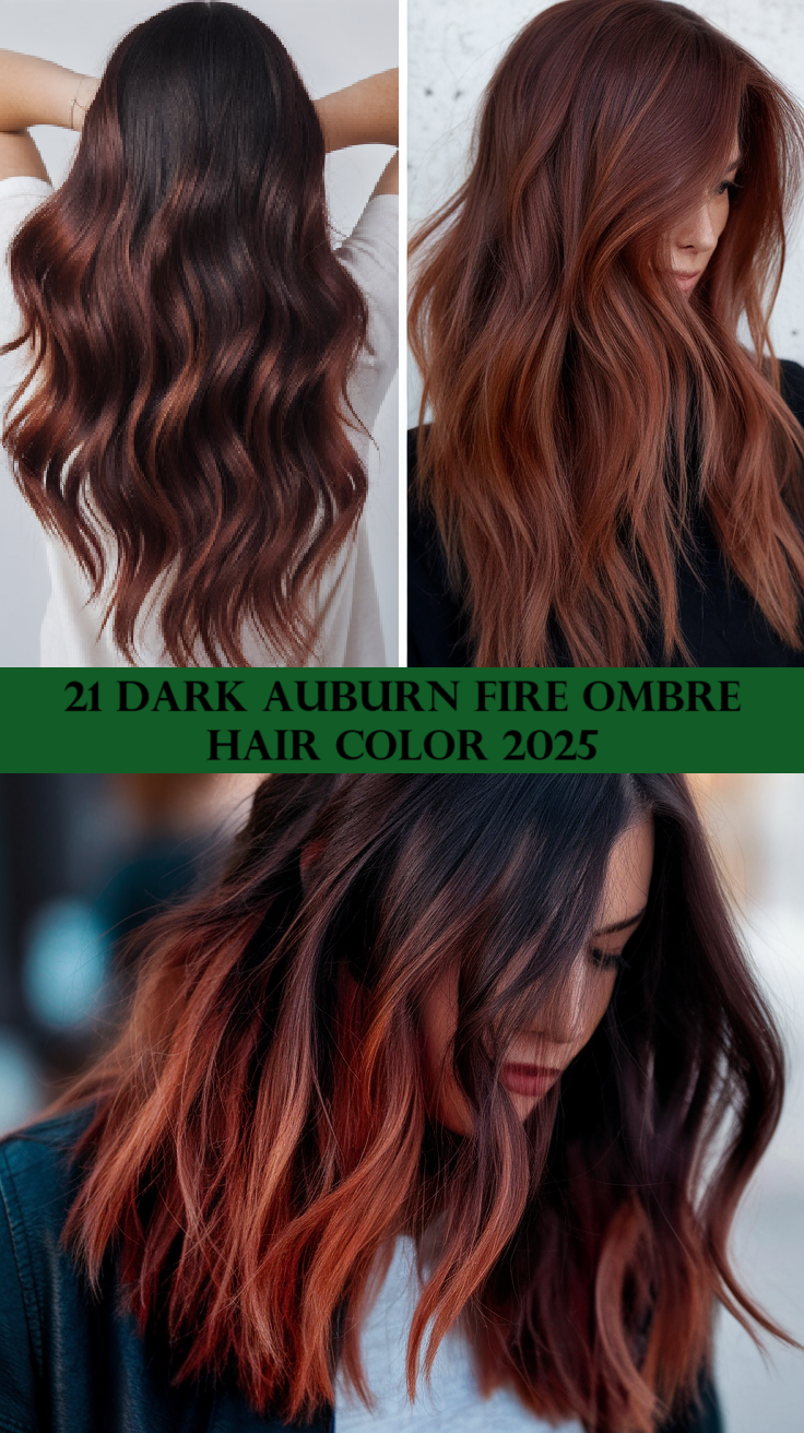 Dark Auburn Fire Ombre Hair Color 2025: Bold 21 Ideas for a New Look