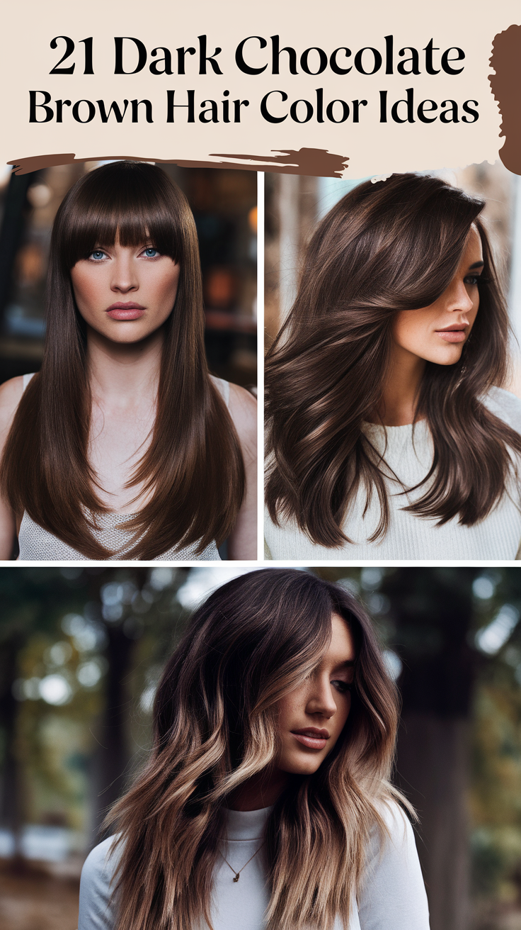 21 Stunning Dark Chocolate Brown Hair Color Ideas for 2025