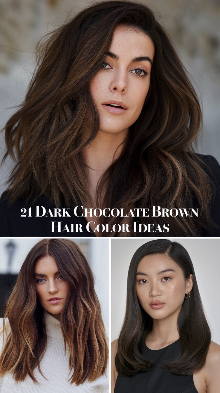 21 Stunning Dark Chocolate Brown Hair Color Ideas for 2025