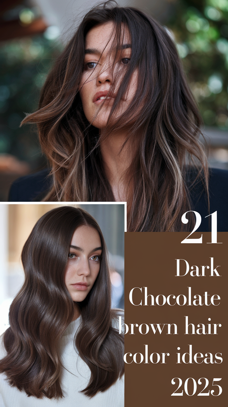 21 Stunning Dark Chocolate Brown Hair Color Ideas for 2025