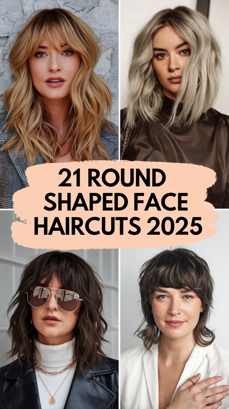 Round Shaped Face Haircuts 2025: Top Trends and 21 Ideas