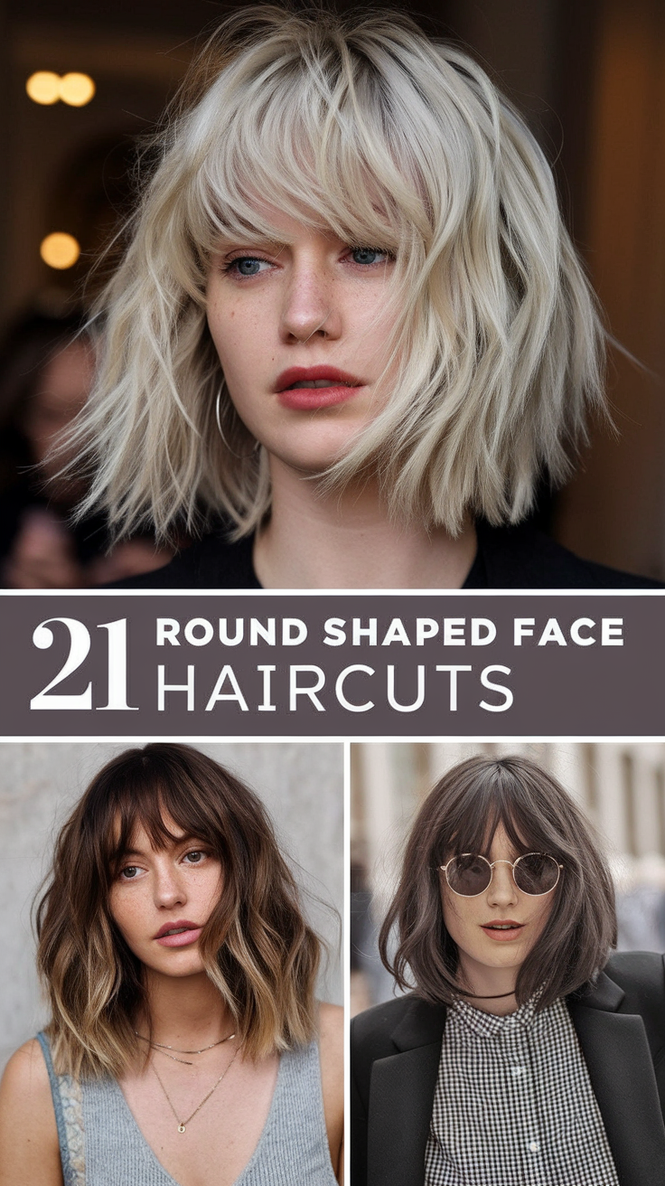 Round Shaped Face Haircuts 2025: Top Trends and 21 Ideas