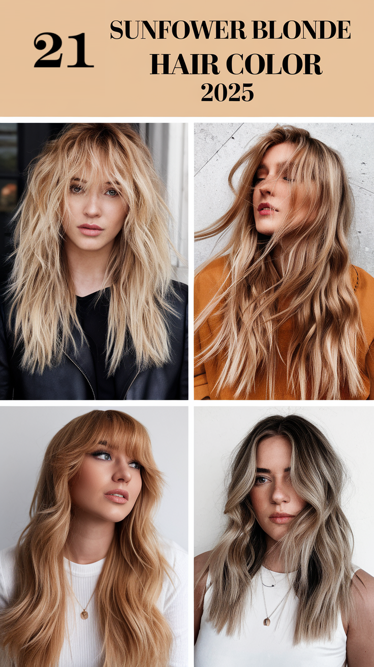 Sunflower Blonde Hair Color 2025: Brighten Your Look with Radiant, Golden Hues 21 Ideas