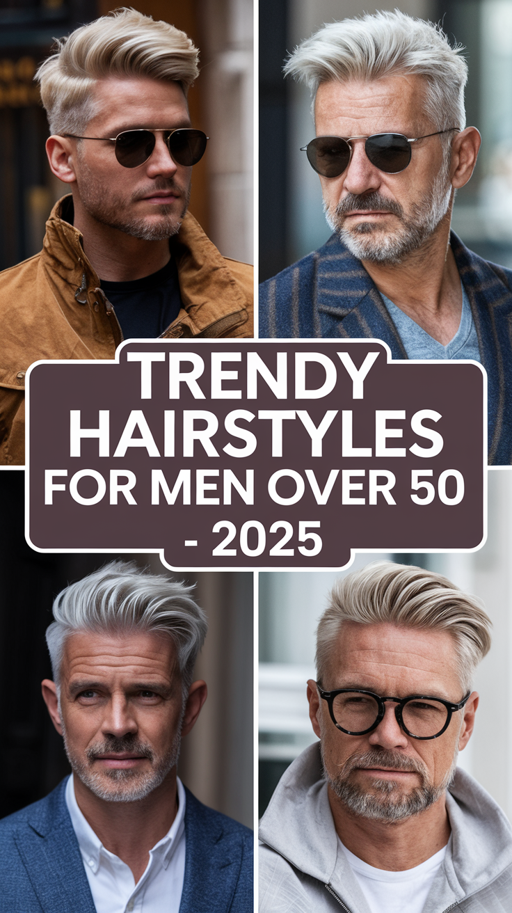 Trendy Hairstyles for Men Over 50 - 2025: The Best Looks for Grey, Short, and Long Hair