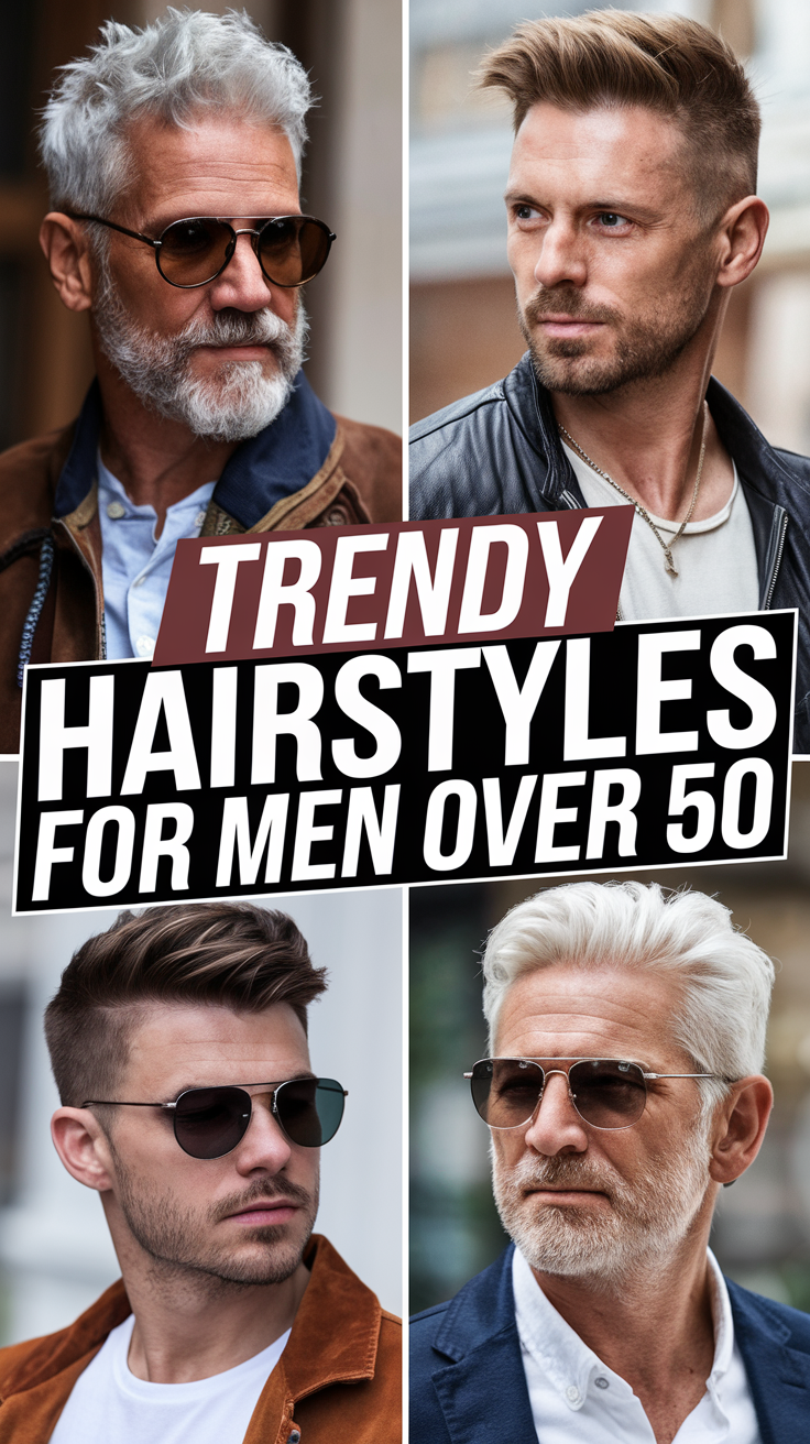 Trendy Hairstyles for Men Over 50 - 2025: The Best Looks for Grey, Short, and Long Hair