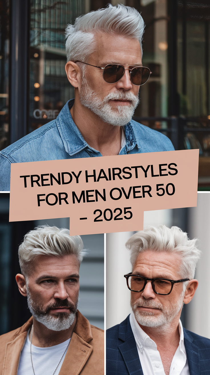 Trendy Hairstyles for Men Over 50 - 2025: The Best Looks for Grey, Short, and Long Hair