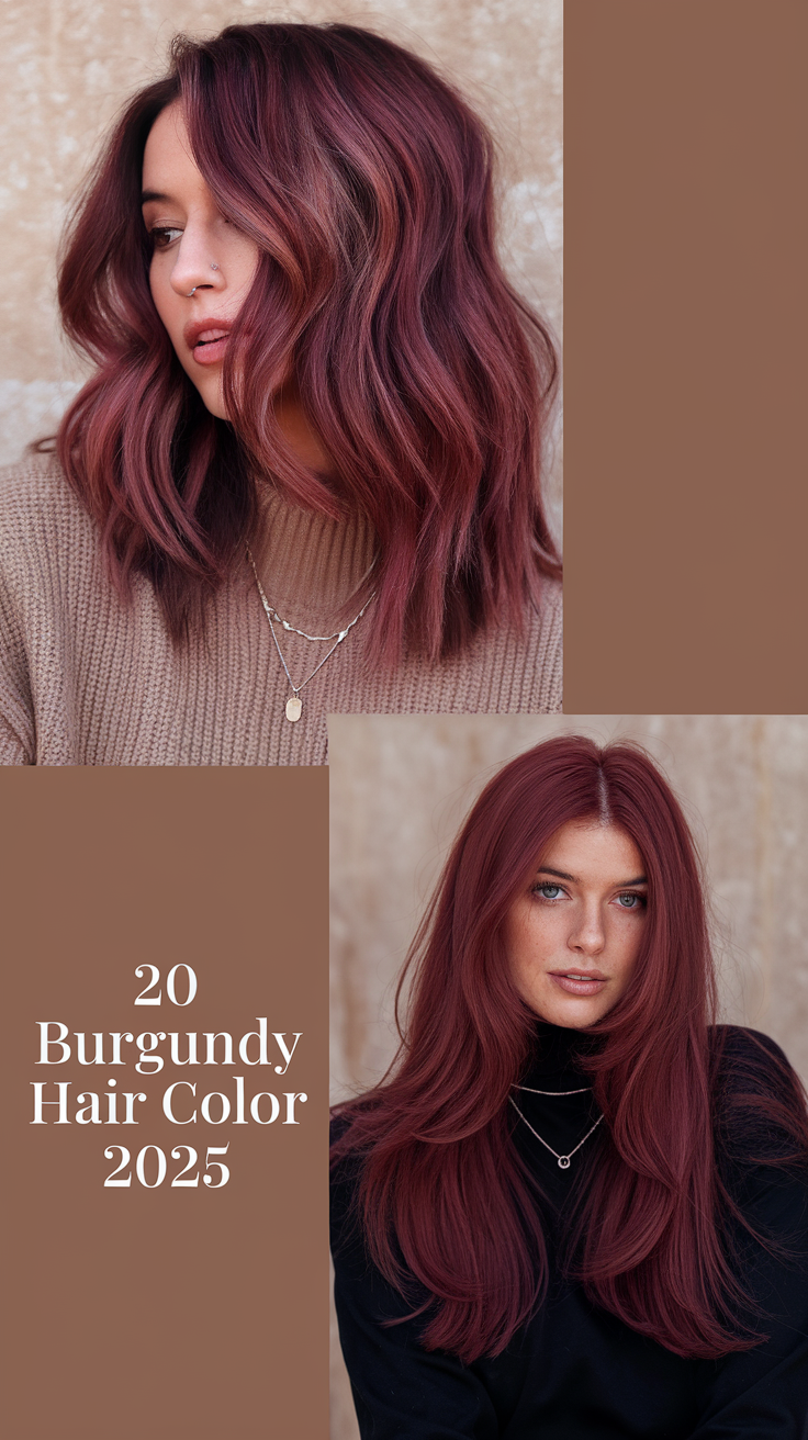 Burgundy Hair Color 2025: Embracing Rich and Bold Shades 20 Ideas