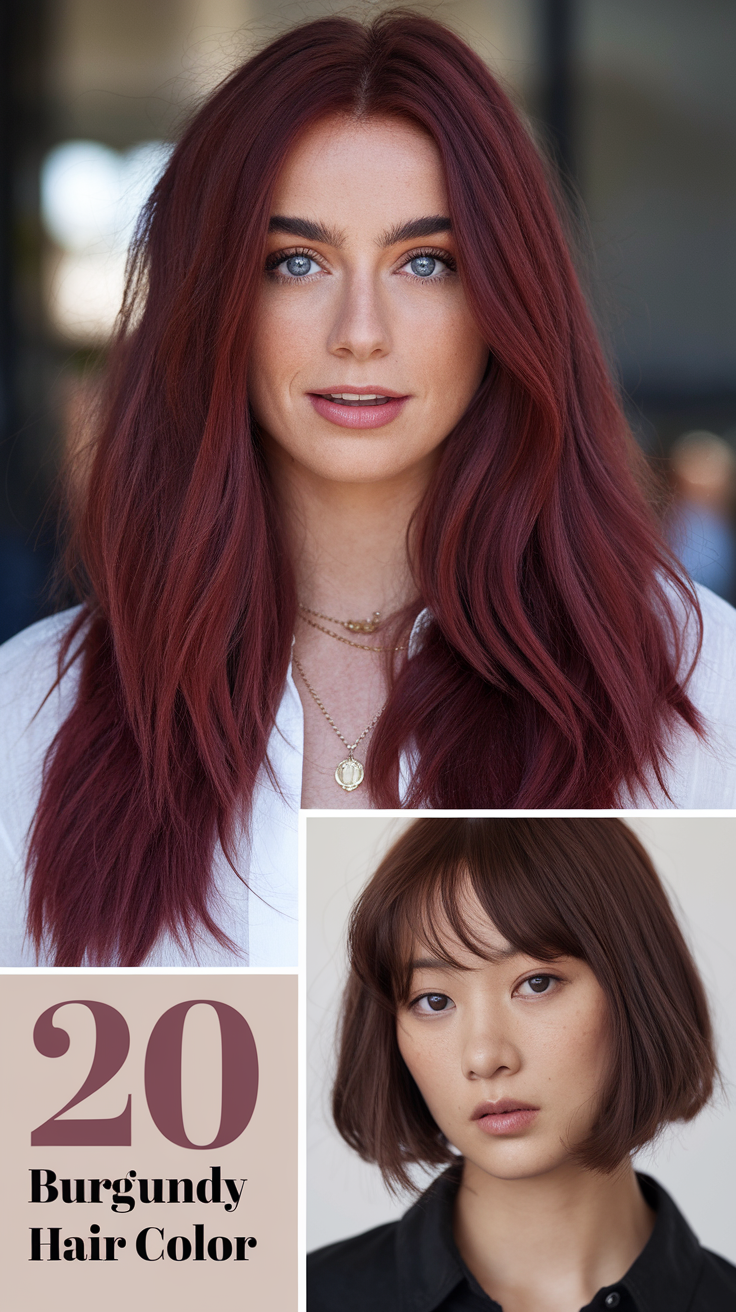 Burgundy Hair Color 2025: Embracing Rich and Bold Shades 20 Ideas