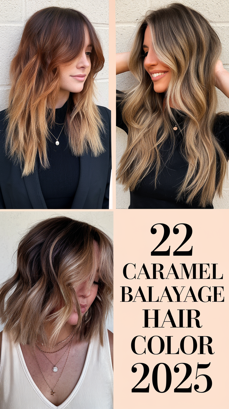 Caramel Balayage Hair Color 2025: Trendy 22 Ideas for a Warm and Radiant Look