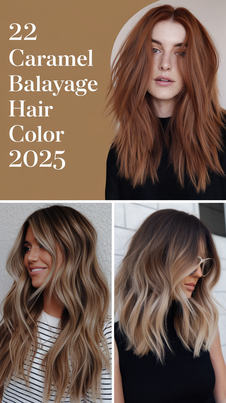 Caramel Balayage Hair Color 2025: Trendy 22 Ideas for a Warm and Radiant Look