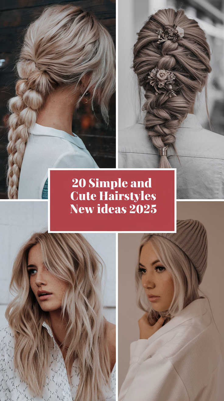 20 Simple and Cute Hairstyles for 2025 – Fresh Ideas for Every Hair Type