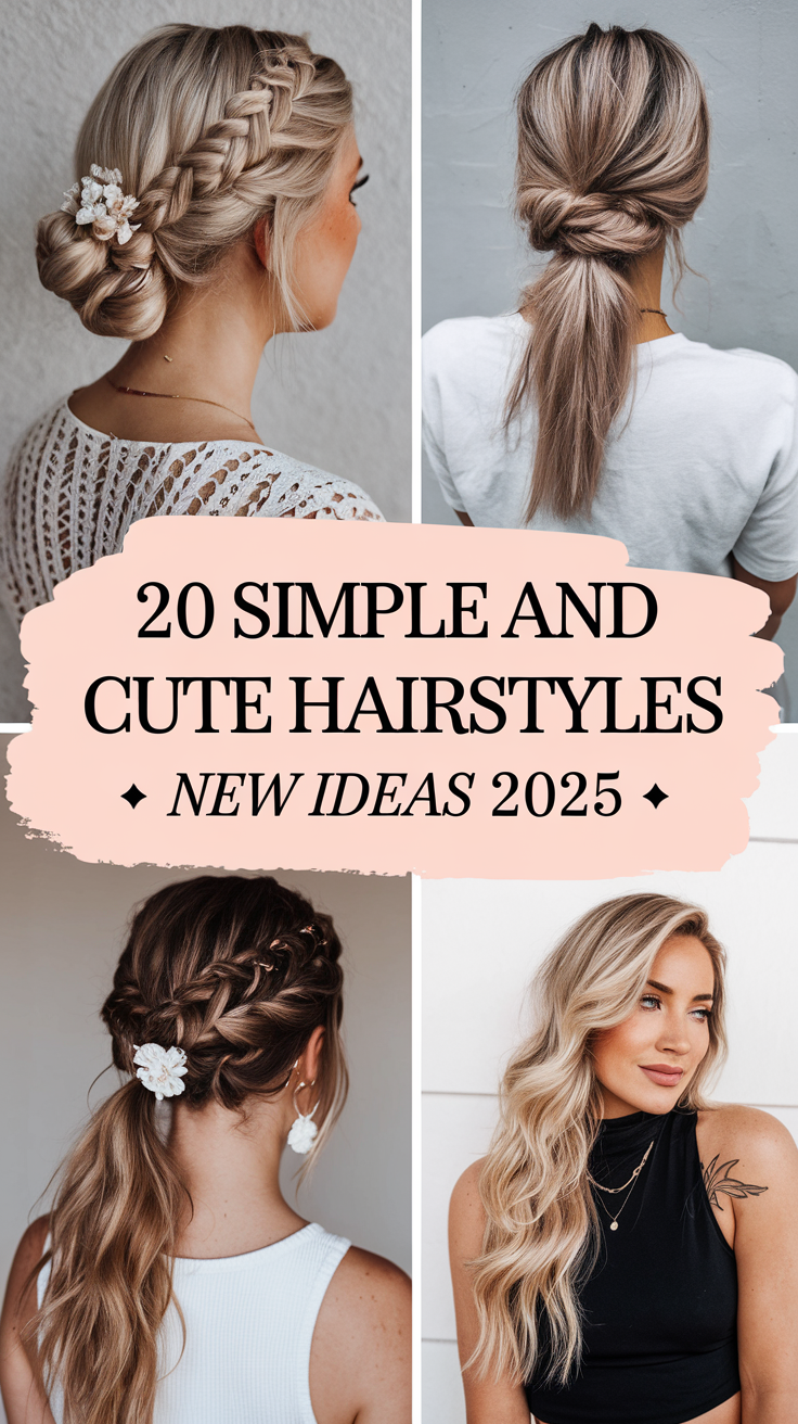 20 Simple and Cute Hairstyles for 2025 – Fresh Ideas for Every Hair Type