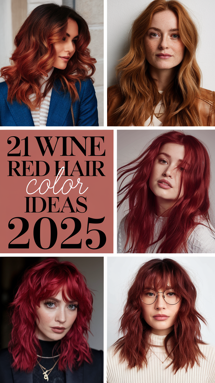 21 Wine Red Hair Color Ideas 2025: Stylish Shades and Trends for a Bold Look