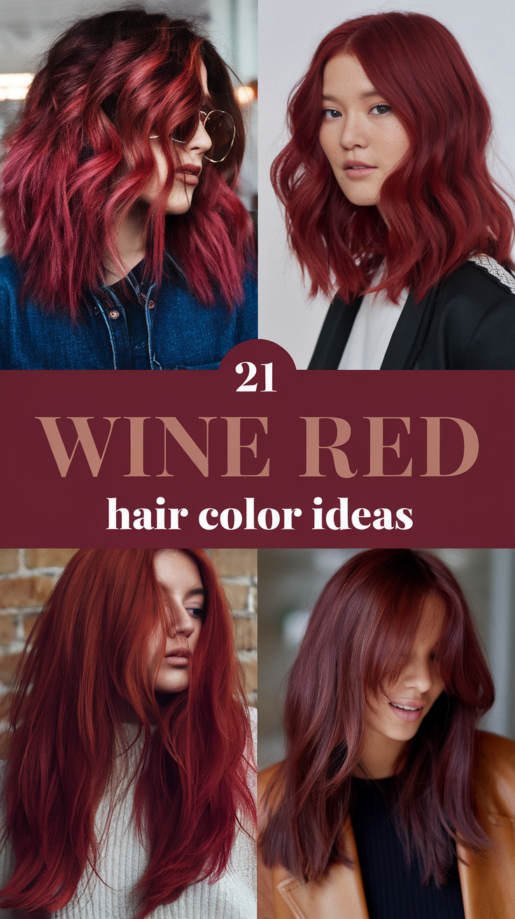 21 Wine Red Hair Color Ideas 2025: Stylish Shades and Trends for a Bold Look