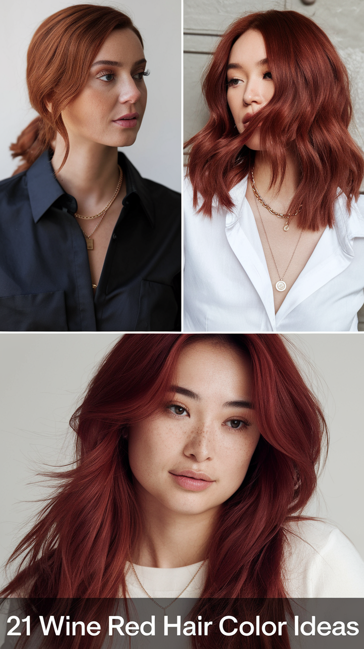 21 Wine Red Hair Color Ideas 2025: Stylish Shades and Trends for a Bold Look