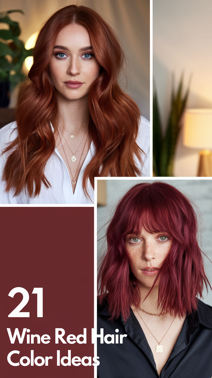 21 Wine Red Hair Color Ideas 2025: Stylish Shades and Trends for a Bold Look