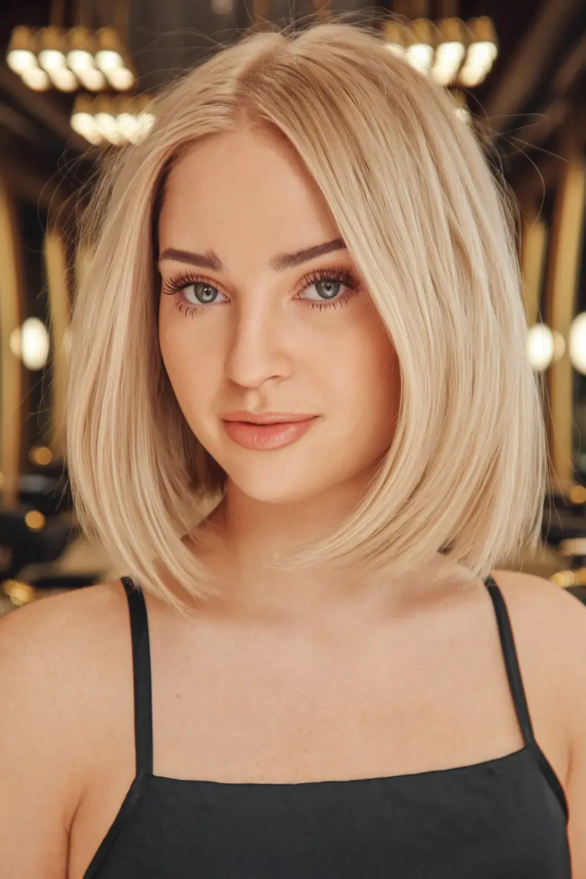 bob haircuts - summer ideas 2025 Modern Chic Blunt Bob