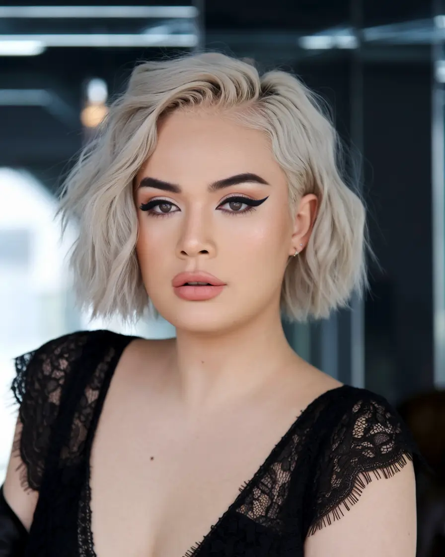bob haircuts - summer ideas 2025 Voluminous Ice Blonde Bob