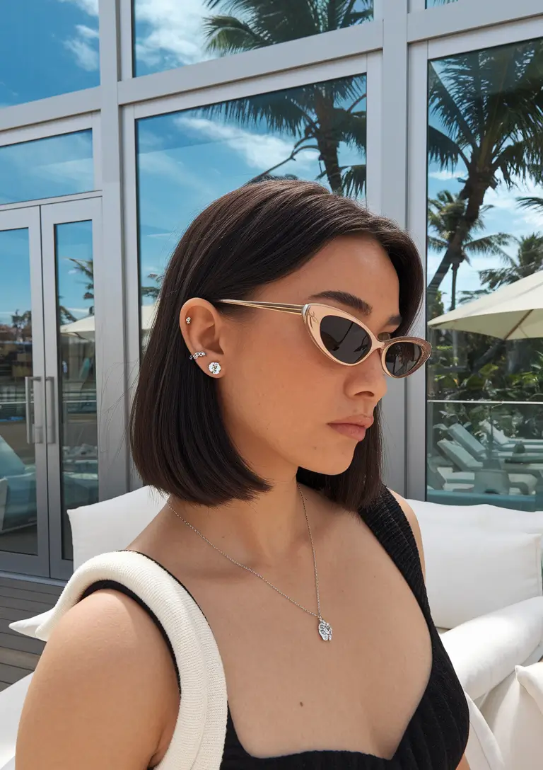 bob haircuts - summer ideas 2025 Minimalist Summer Blunt Cut