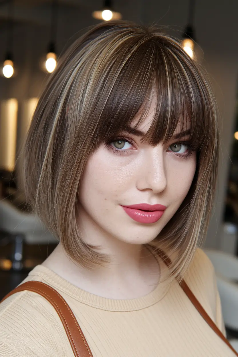 bob haircuts - summer ideas 2025 Textured French Bob with Bangs