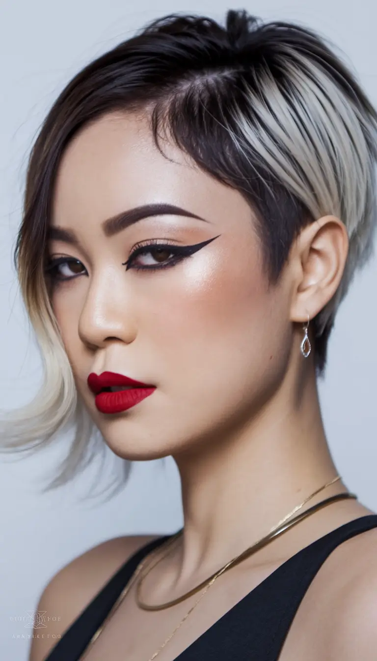 short summer hair color pixie haircuts Platinum-Tipped Pixie with Razor Precision