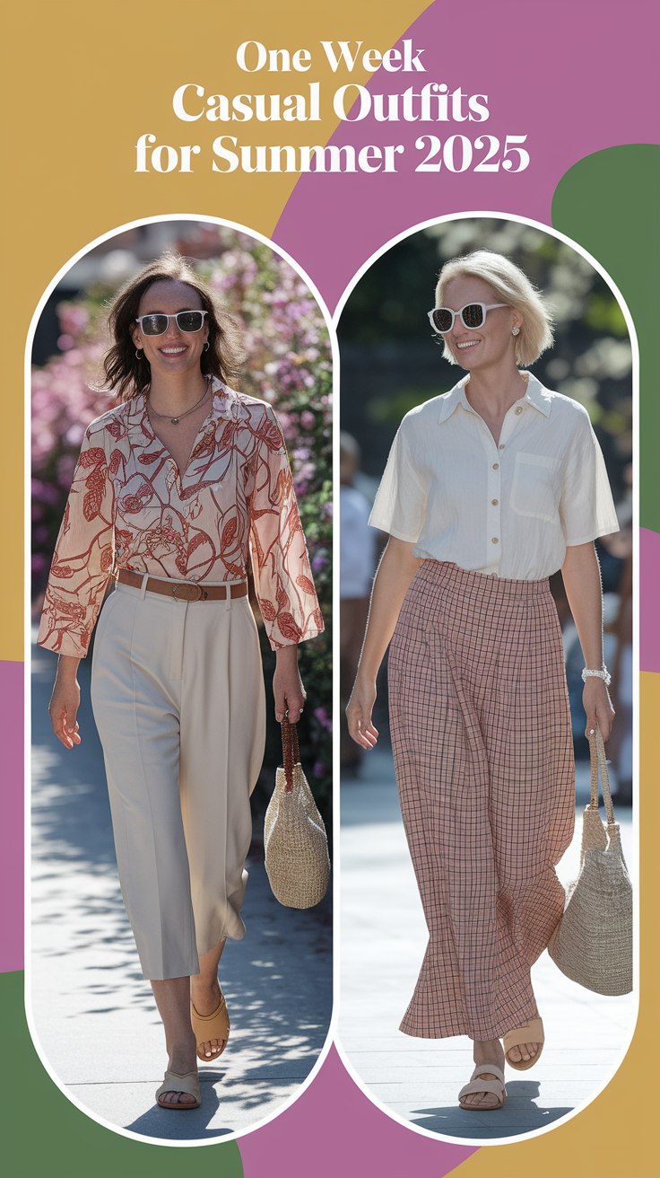 One Week Casual Outfits for Summer 2025