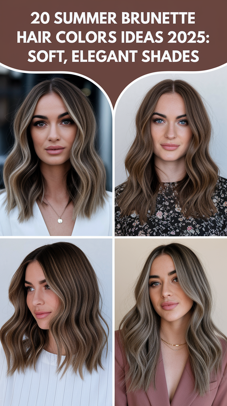 Summer Brunette Hair Colors 20 Ideas 2025: Soft, Elegant Shades