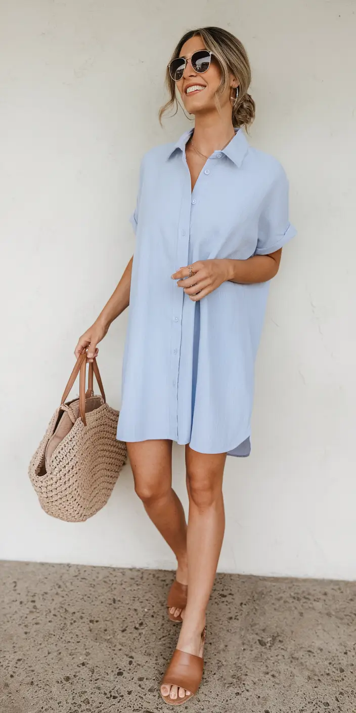 Traveling capsule wardrobe for summer vacation 2025 Shirt Dress and Sun-Kissed Ease