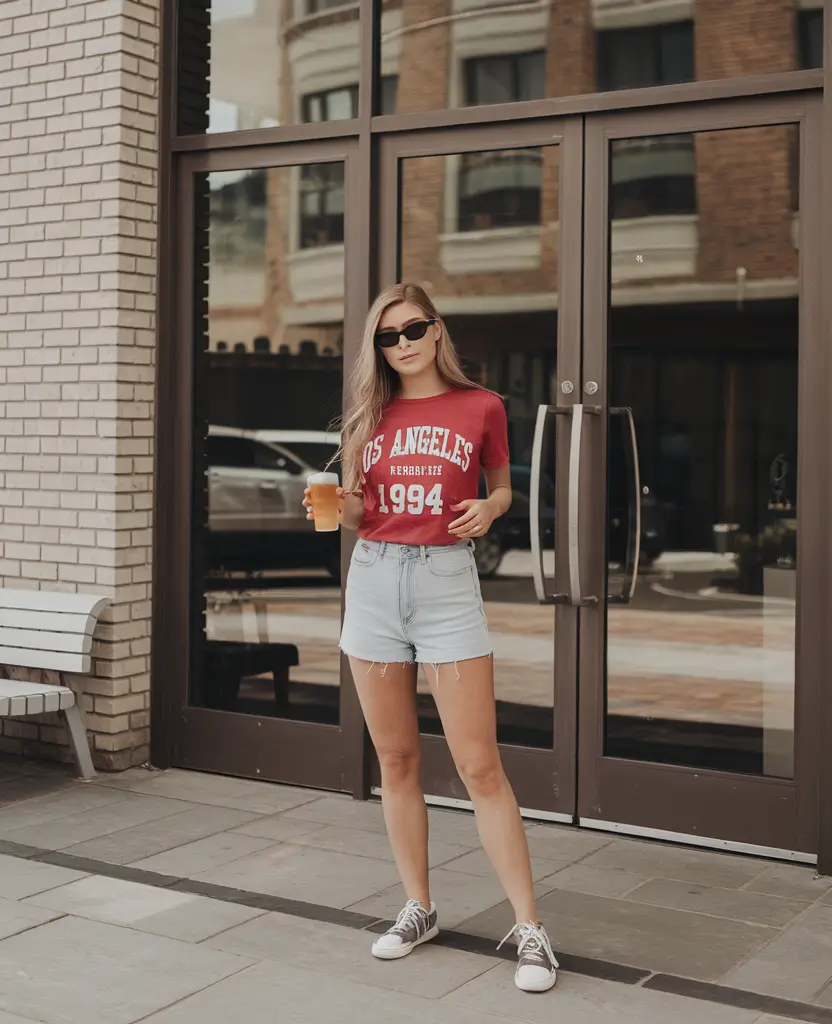 Traveling capsule wardrobe for summer vacation 2025 Varsity Vibes and Coffee Stops