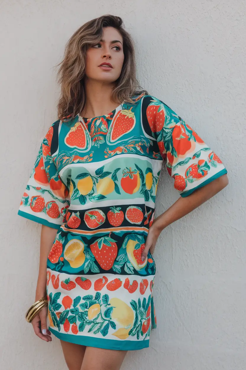 Traveling capsule wardrobe for summer vacation 2025 Fruit Prints and Mediterranean Dreams