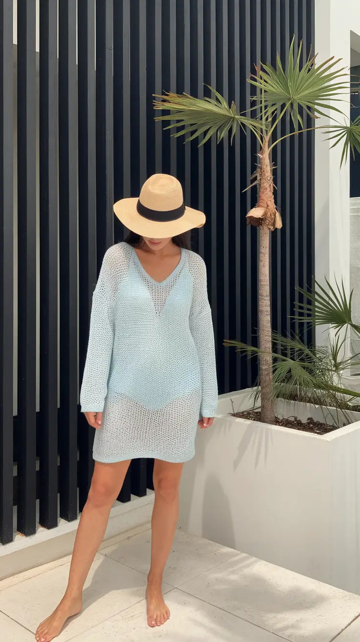 Traveling capsule wardrobe for summer vacation 2025 Poolside Mesh and Monochrome Ease