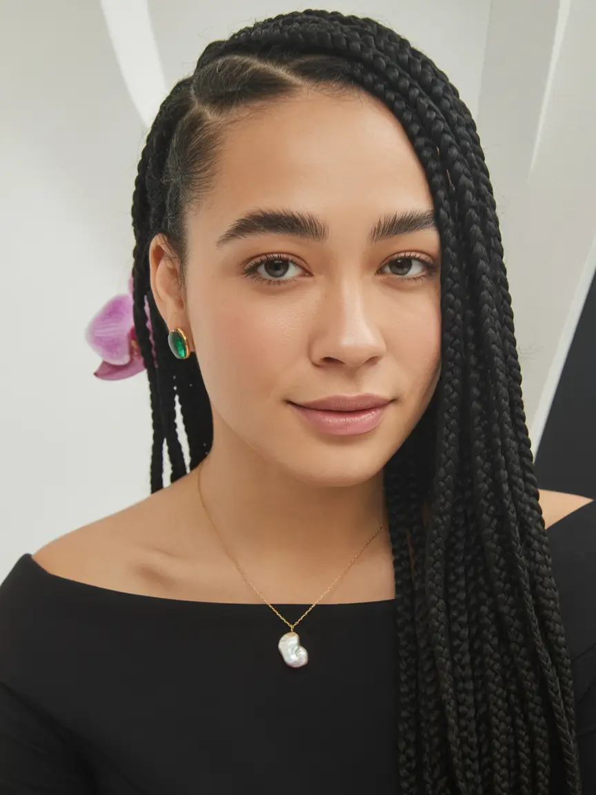 Summer Braids You'll Love - Hairstyle Ideas 2025 Soft Side-Part Box Braids