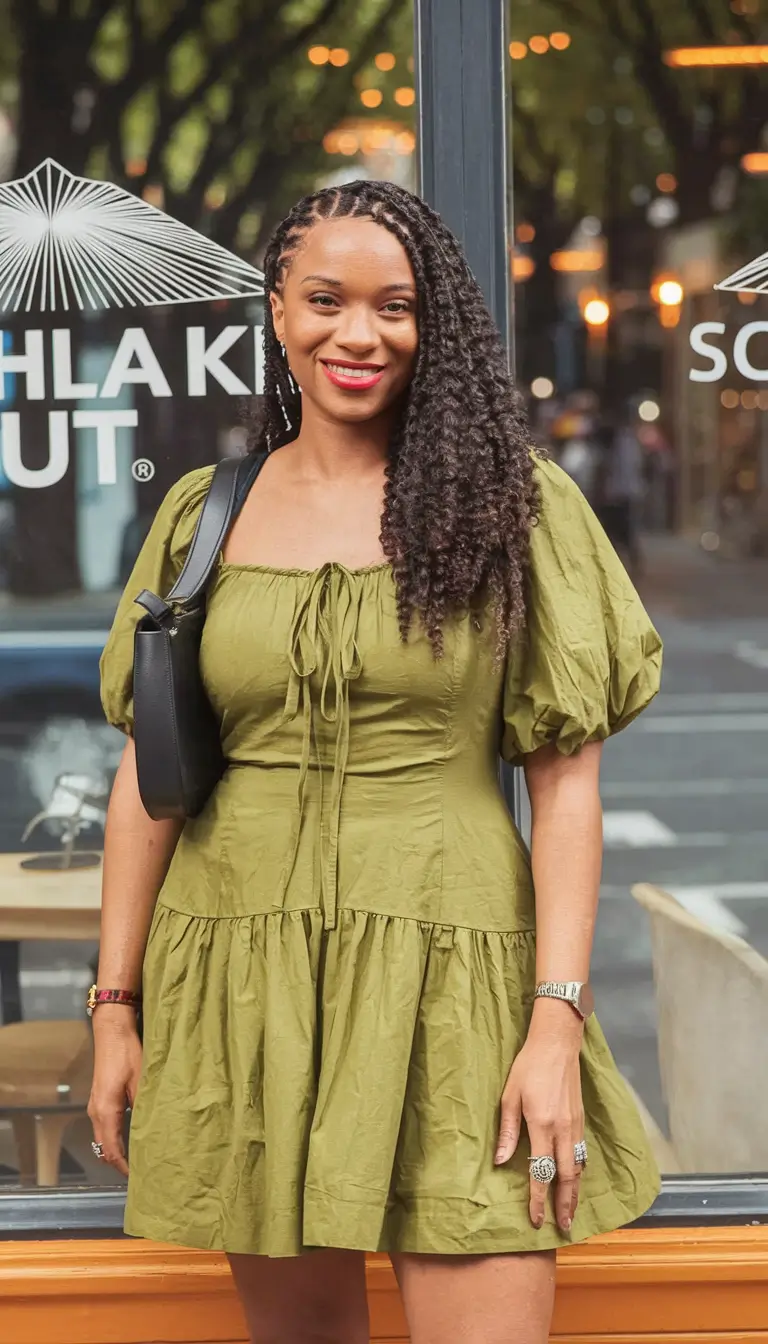 Basic outfits for summer 2025 Olive Green and Volume A Modern Dress Moment