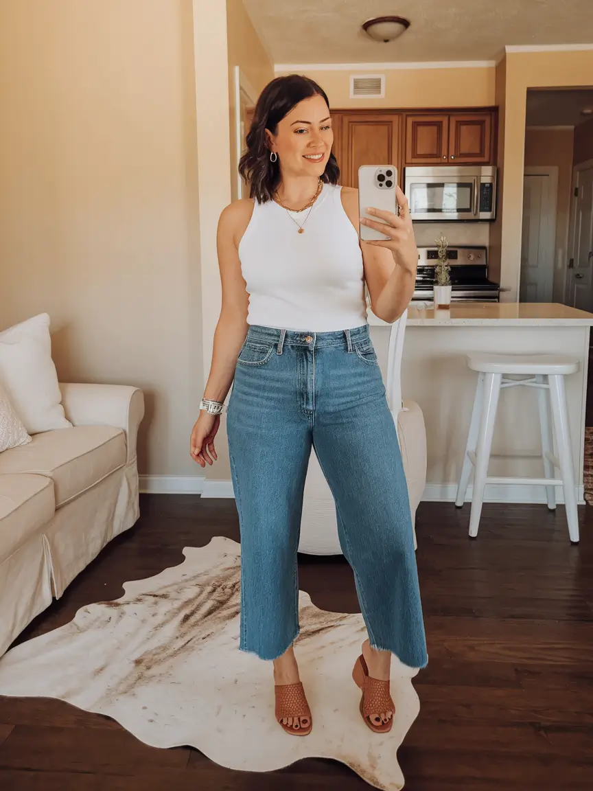 Basic outfits for summer 2025 Everyday Confidence in Wide-Leg Denim