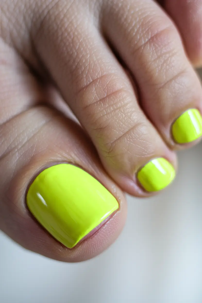 Bold Toe Colors for Summer 2025 Highlighter Yellow Impact