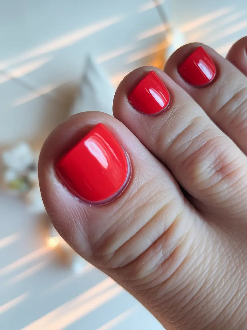 Bold Toe Colors for Summer 2025 Tomato Red Fresh