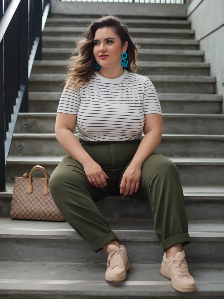 curvy outfits ideas summer 2025 Cool Girl Casual with a Graphic Pop