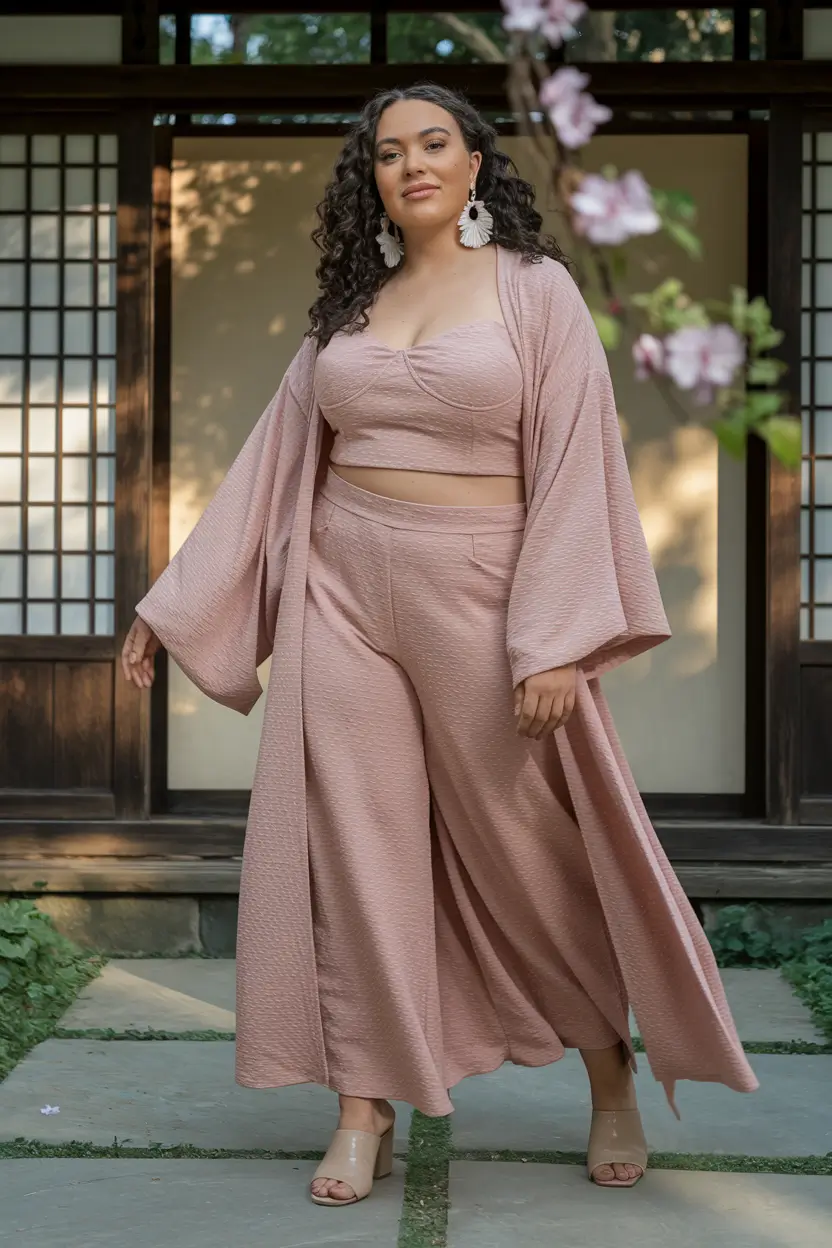 curvy outfits ideas summer 2025 Blush Monochrome, Elevated and Relaxed
