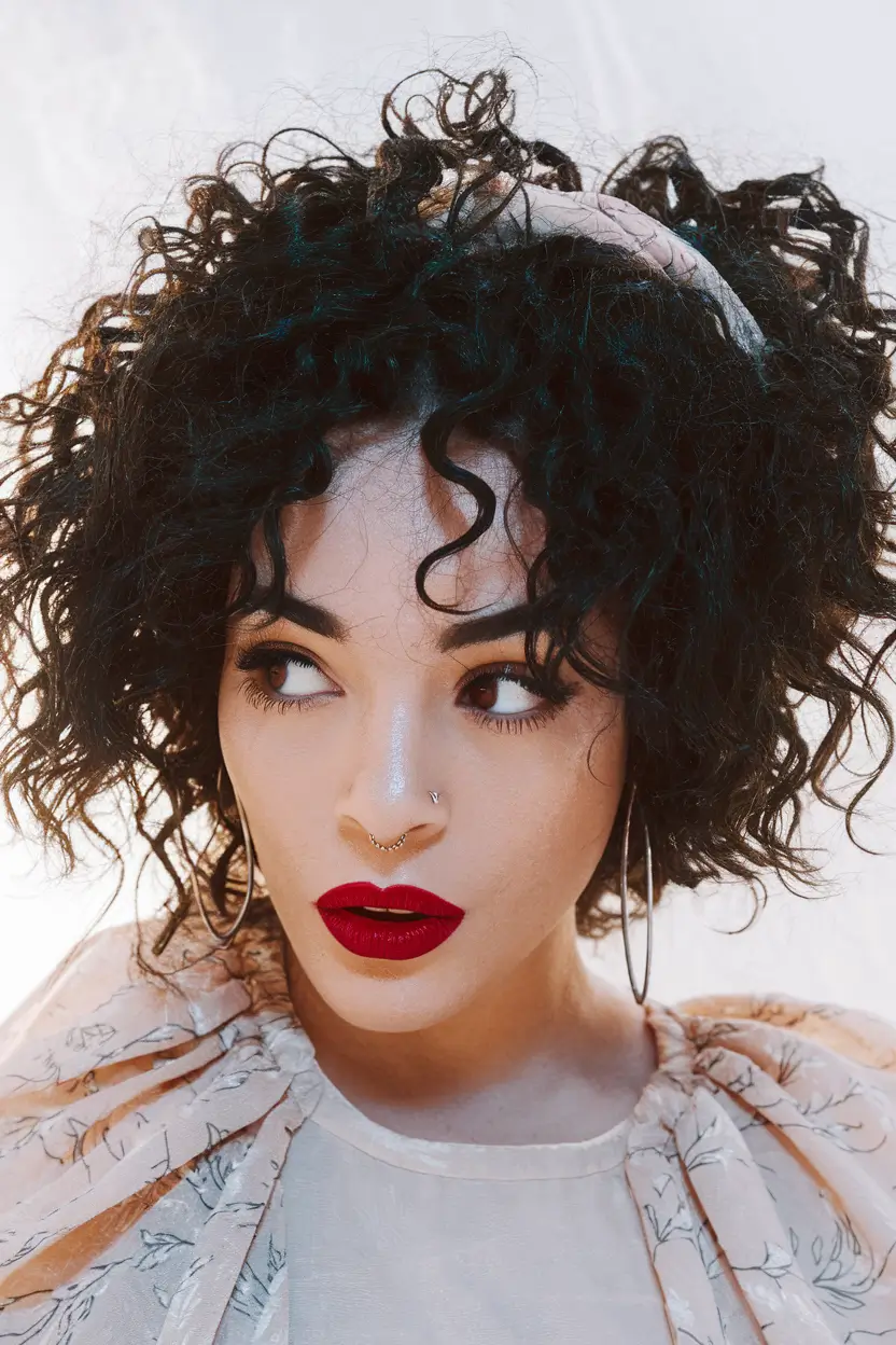 cute natural summer hairstyles Bouncy Halo Curls with a Soft Headband